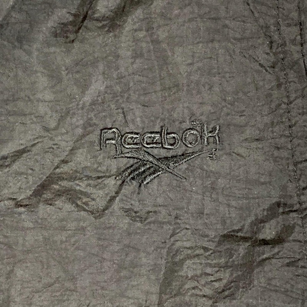 VTG Reebok Pants Mens Small Black Track Pants Taffeta Drawstring 90s Retro Baggy - Picture 5 of 12